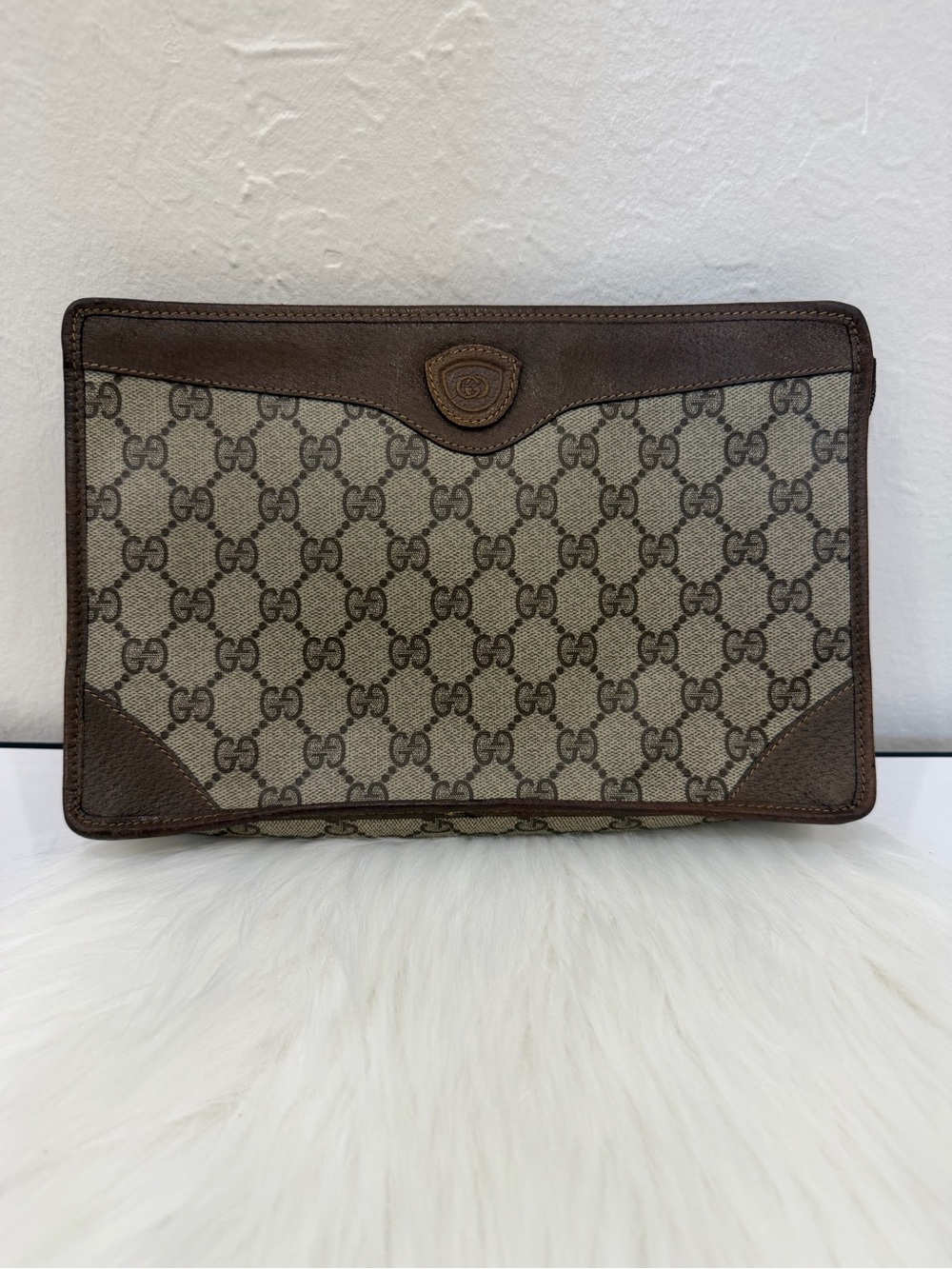 Vintage Gucci GG Supreme Monogram Clutch Bag